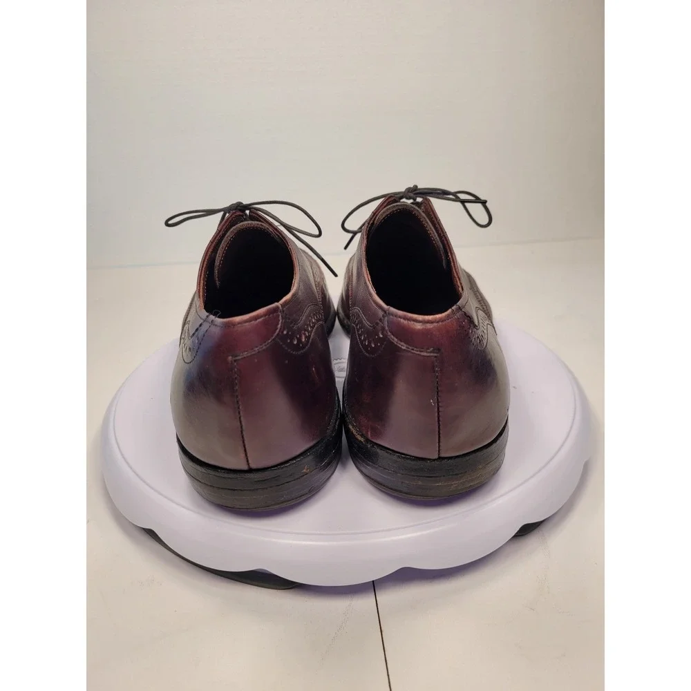 Allen Edmonds McAllister Mens Burgundy Leather Wingtip Oxford Dress Shoes 10.5 B